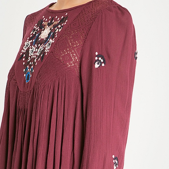 Free People Mohave Embroidered Purple Floral Dress - Picture 8 of 8